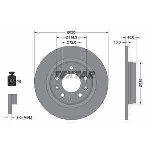 DISK ZADNJI  280 x 10  5/114 - MAZDA 6 (2002-)