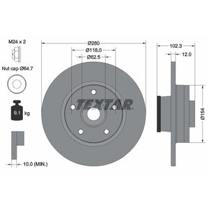 DISK ZADNJI  280 x 12  5/118 - VIVARO/SA LEÄAJEM