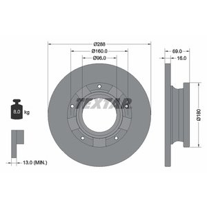DISK ZADNJI 288 X 16 - FORD TOURNEO/TRANSIT