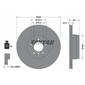 DISK ZADNJI  345 x 24  5/120 - BMW X5 E70