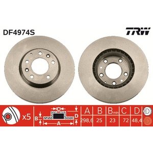 DISK PREDNJI  299 x 25  4/114 - MAZDA 6 (2007-)