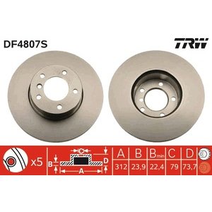 DISK PREDNJI  312 X 24  5/120 - BMW 3 (E90) Min. 22,4 mm