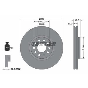 DISK PREDNJI 314 x 30 9/112 - SHARAN/ALHAMBRA 2.0TDI/TSI 10-