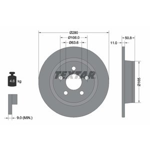 DISK ZADNJI 280X11 5X108 - TRANSIT/TOURNEO CONNECT V408