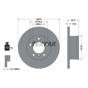 DISK PREDNJI  303 x 16  5/130 - W460 G-KLASSA PUH