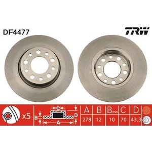 DISK ZADNJI  278 x 12  5/110 - ALFA 159 -11/GIULIETTA 11-