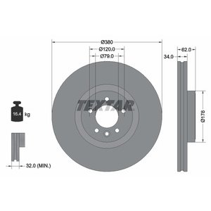 DISK PREDNJI 380X34 5X120 - LAND ROVER DISCOVERY V