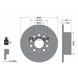 DISK ZADNJI 253 X 10 5/10 - OCTAVIA III (5E3,NL3,NR3) 12-