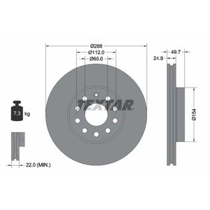 DISK PREDNJI  288 x 25  5/112 - A3,GOLF V