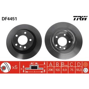 DISK ZADNJI  296 x 10,5  5/120 - BMW 3 (E90)