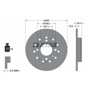 DISK ZADNJI BEZ LEŽ.249X10 - PSA