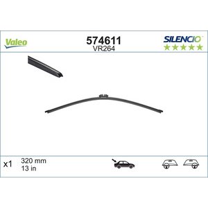 METLICA POZADI FLAT 330mm - A1/Q5,SILENCIO XTRM,VALEO