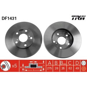 DISK PREDNJI  275 x 28  5/114 - AVENSIS VERSO, PREVIA, CAMRY