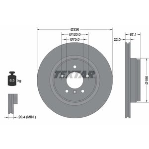 DISK ZADNJI  336 x 22  5/120 - BMW 3 (E90)