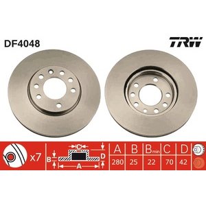 DISK PREDNJI  280 x 25  5/110 - ASTRA G H 1.6-2.0 16V 2.0-2.2