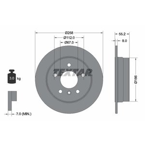 DISK ZADNJI  258 x 8    5/112 - 168 A, VANEO