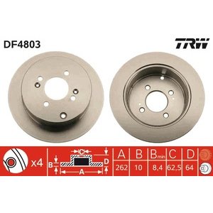DISK ZADNJI  262 x 10  4/100 - ACCENT III 05-/GETZ 15CRDI 03-