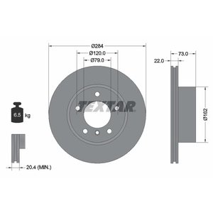 DISK PREDNJI  284 x 22  5/120 - BMW 1 E87/F20 11-
