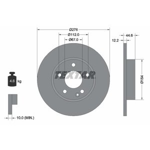 DISK PREDNJI  276 X 12  5/112 - W169 A150/A160