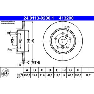 DISK ZADNJI  290 x 13  5/114 - QASHQAI II: 14-,  KADJAR 15-