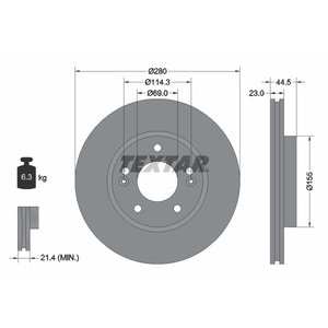 DISK PREDNJI  280 x 23  5/114 - VELOSTER 11-, CEED 12-