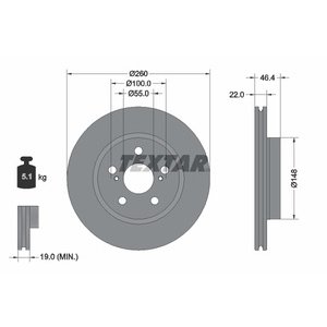 DISK PREDNJI 260x22 5/100 PRO - YARIS IV