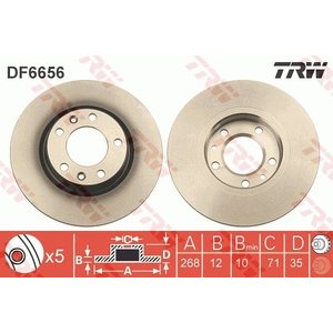 DISK ZADNJI  268 x 12  5/108 - P308/3008, C4 Picasso II: 13-