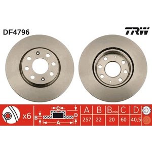 DISK PREDNJI  257 x 22  4/100 - CORSA D/GRANDE PUNTO