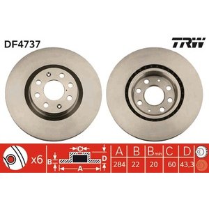DISK PREDNJI  284 x 22  4/100 - CORSA D 1.3 CDTI/GRANDE PUNTO