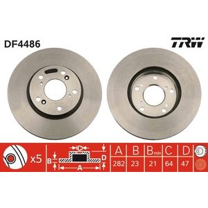 DISK PREDNJI  282 x 23  5/114 - CIVIC 06-/FR-V 04-