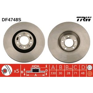 DISK PREDNJI  330 x 30  5/108 - C5 III, C6, P407/607