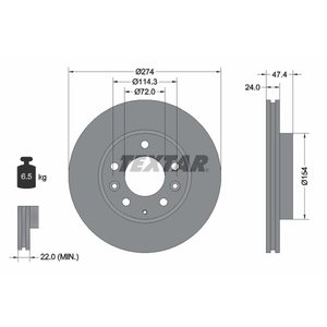 DISK PREDNJI  273 x 24  5/114 - MAZDA 6 1.8  02-07