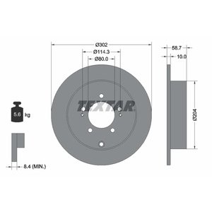 DISK ZADNJI  302 x 10  5/114 - OUTLANDER II/PEUGEOT 4007