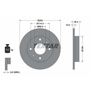 DISK ZADNJI  250 x 10  4/114 - FORFOUR (2004 - 2006)