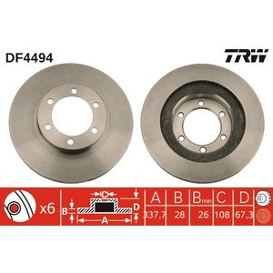 DISK PREDNJI  338 x 28  6/139 - LAND CRUISER J12 02-