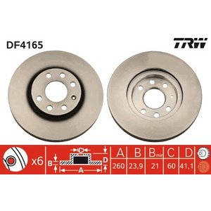 DISK PREDNJI  260 x 24  4/100 - CORSA C