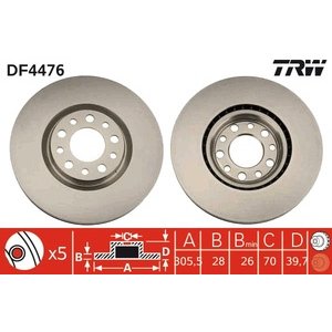 DISK  PREDNJI  305 x 28  5/110 - 159 (2005-)