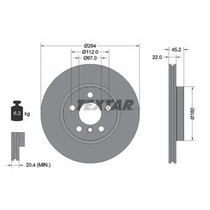 DISK PREDNJI 294x22 5/112 - BMW 2, MINI One/Cooper D: 13-