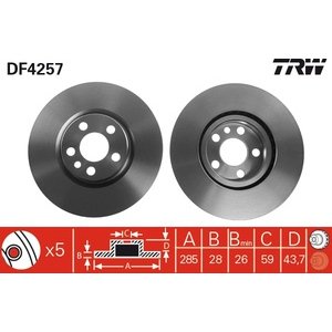 DISK PREDNJI  285 x 28  5/98 - C-8/P-807