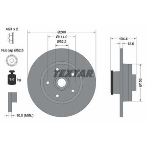 DISK ZADNJI 280 x 12 5/114 - VIVARO B/TRAFIC III 1.6 CDTI