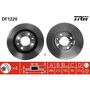 DISK PREDNJI  266 X 20  4/108 - 206/ 306/ 405/XANTIA