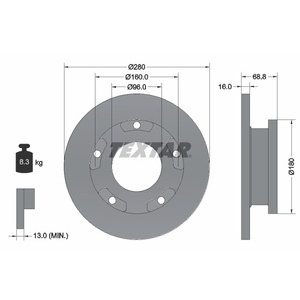 DISK ZADNJI  280x16 (+ABS SEN) - TRANSIT  2.2 TDCI  06-14