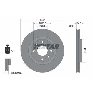 DISK PREDNJI  266 x 22  4/108 - C2/C3/C4/C5/XSARA  P-1007/206/