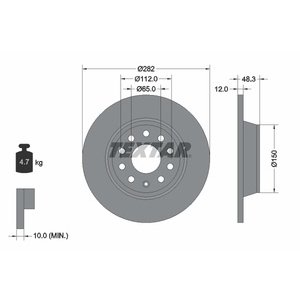 DISK ZADNJI  282 x 12  5/112 - A3/Q3/YETI/GOLF/PASSAT 03-