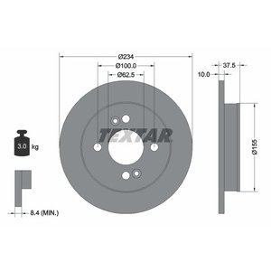 DISK ZADNJI  234 x 10  4/100 - I10 (2008-)