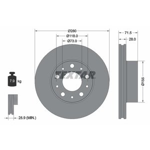 DISK PREDNJI  280 x 28  5/118 - JUMPER/BOXER/DUCATO 06-