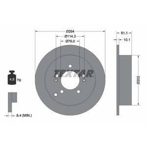 DISK ZADNJI  284 x 10  5/114 - SANTA FE -06/ ix35