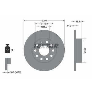 DISK ZADNJI  256 x 12  5/112 - GOLF/TOURAN/A3