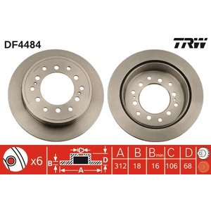 DISK ZADNJI  312 x 18  6/139,7 - LAND CRUISER J7/J12