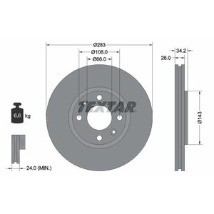 DISK PREDNJI  283 x 26  4/108 - BERLINGO/C3/C4/206/307/PARTNER